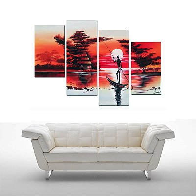 Quadro Decorativo Africano Praia Mar Lagos 430