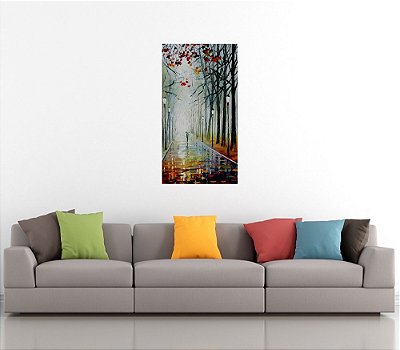 Quadro Pintura Tela Cidade Paisagem Urbana 4325