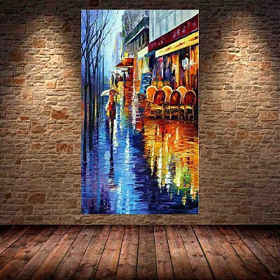 Quadro Pintura Tela Cidade Paisagem Urbana 4327