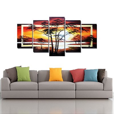 Quadro Decorativo Paisagem Impressionista Arvores Moderno 950