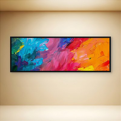 Quadro Decorativo Abstrato Colorido Moderno Textura Espatulada 6004