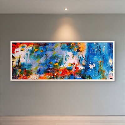 Quadro Decorativo Abstrato Moderno com Cores Vibrantes e Textura Artística 6097