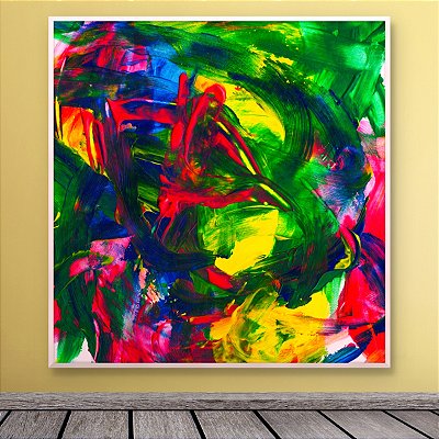 Quadro Decorativo Abstrato Moderno com Cores Vibrantes e Textura em Relevo 6030