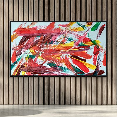 Quadro Decorativo Abstrato Moderno com Pinceladas de Cores Vibrantes 6047