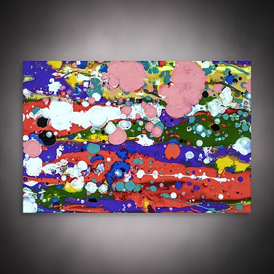 Quadro Decorativo Abstrato Moderno Cores Vibrantes e Textura Fluida 6078