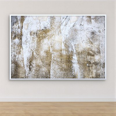 Quadro Decorativo Abstrato Textura Cimento Queimado Rústico Bege 6002