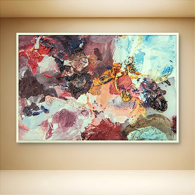 Quadro Decorativo Abstrato Texturizado Cores Vibrantes e Pinceladas Expressionistas 6037