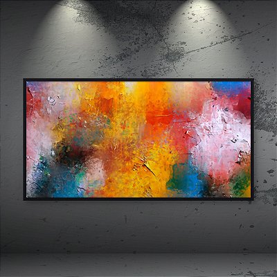 Quadro Decorativo Pintura Abstrata Colorida Textura Rústica Moderna 6012