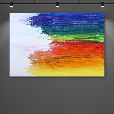 Quadro Decorativo Abstrato Pintura a Óleo Pinceladas Coloridas Degradê Arte 6111