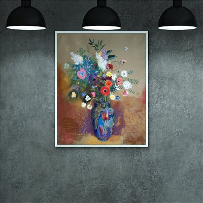 Quadro Decorativo Vaso de Flores Estilo Impressionista e Cores Vibrantes 6159