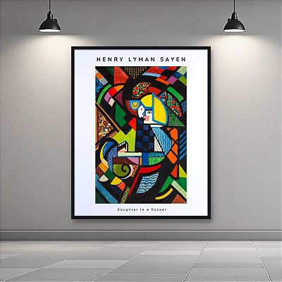 Quadro Decorativo Abstrato Cubista Henry Lyman Sayen Filha na Cadeira 6172