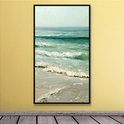 Quadro Decorativo Paisagem Marinha Ondas do Mar e Praia Realista 6288