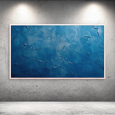 Quadro Decorativo Abstrato Textura Rústica em Tons de Azul 6292