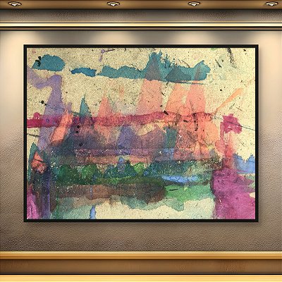 Quadro Decorativo Abstrato Pintura Aquarela Paisagem Moderna e Colorida 6341