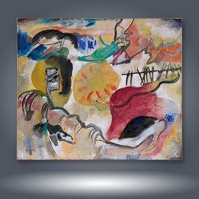 Quadro Decorativo Abstrato Composição Colorida Estilo Artistas Famosos 6477