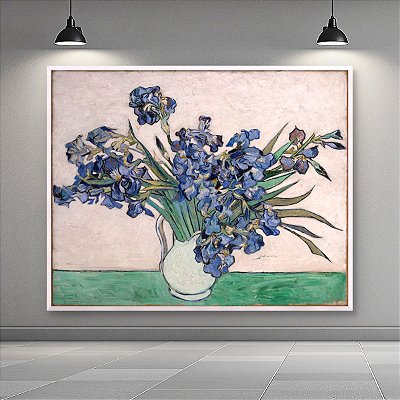 Quadro Decorativo Íris Azuis em Vaso e Flores Van Gogh 6514