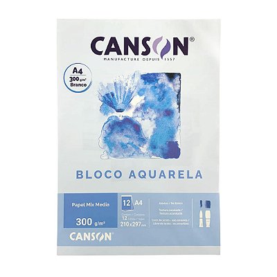 BL AQUARELA UNIVERSITARIO 12FLS A4 300GM2