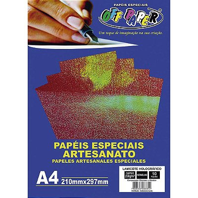 Papel Lamicote Holográfico Vermelho A4 250g