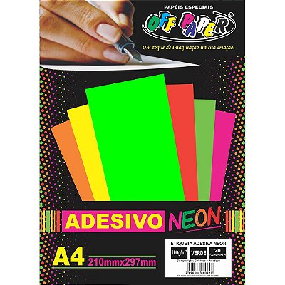 Etiqueta Adesiva Neon Verde A4 100g 20 Fls