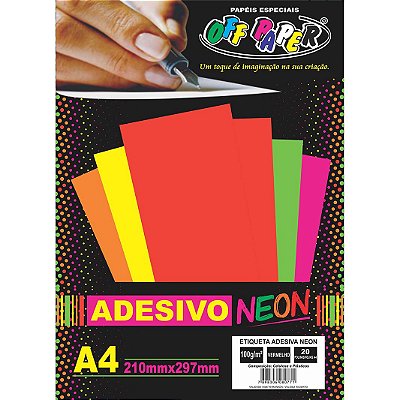 Etiqueta Adesiva Neon Vermelho A4 100g 20 Fls