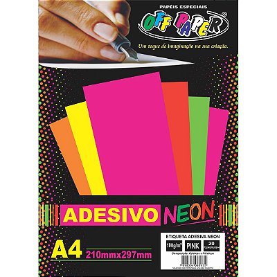 Etiqueta Adesiva Neon Pink A4 100g 20 Fls