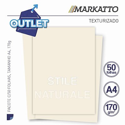 50 Folhas Markatto Stile Naturale 170g/m2 - Formato A4