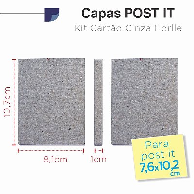 Capas para post-it 76x102mm, lombada 1cm, 10 conjuntos.