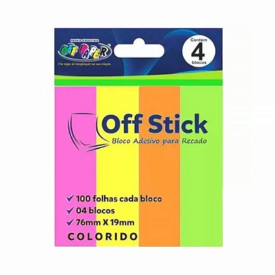 Off Stick - Bloco Adesivo Para Recado 76Mm X 19Mm