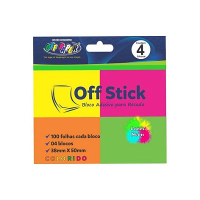 Off Stick - Bloco Adesivo Para Recado 38Mm X 50Mm