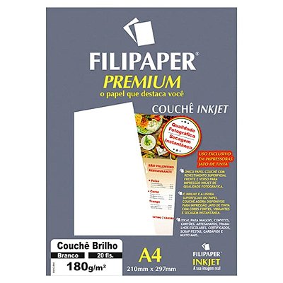 FILIPAPER PREMIUM COUCHE 180G/M2 210X297MM(A4) 20FLS