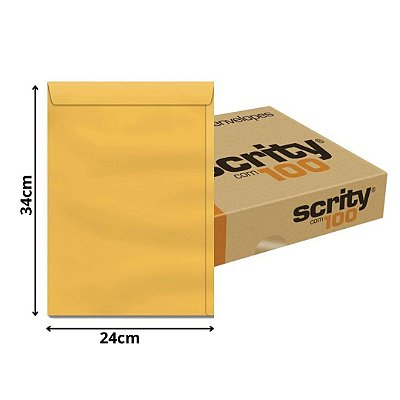 ENVELOPE SCRITY 240X340 SACO KRAFT OURO 80G C/100