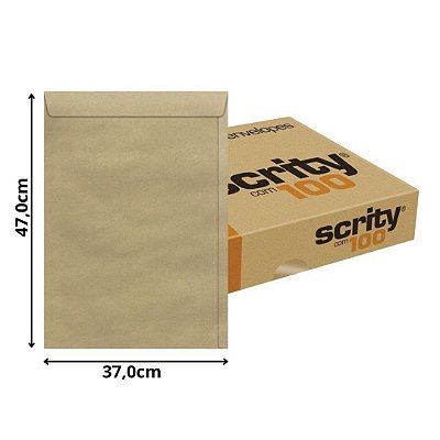 ENVELOPE SCRITY 370X470 SACO KRAFT NATURAL 80G C/100