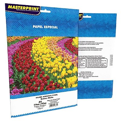 FILME ADESIVO VINIL BRANCO MATTE 135G/M² A4 - 10 FOLHAS MP
