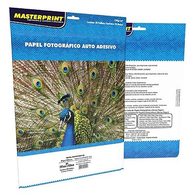 PAPEL FOTO GLOSSY AUTO ADESIVO 130G/M² A3 - 20 FOLHAS MP