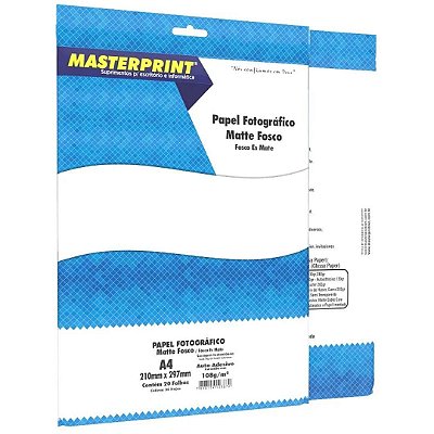 PAPEL FOTO AUTO ADESIVO MATTE FOSCO 108G/M² A4 - 20 FOLHAS MP
