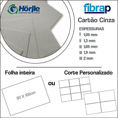 Cartão Cinza, 80x100cm ou Cortes Personalizados