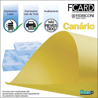 F Card Canário,  pacote 100fls.