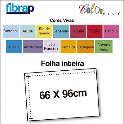 Color Plus Cores Vivas, Folha Inteira 66x96cm.