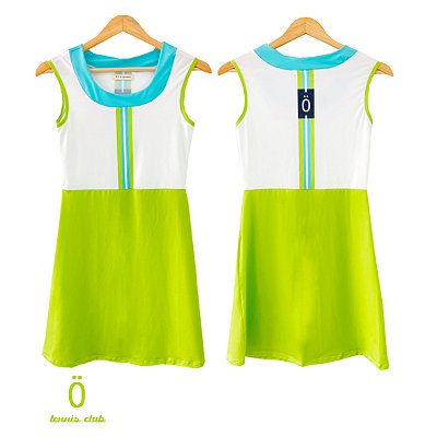 vestido  de TENNIS |BIA| .  estampa wimbledon _ ÖTA_ VERDE LIMÃO TURQUESA . ÖTA TENNIS CLUB