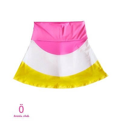 saia de TENNIS |RADU| .  estampa GEOMÉTRICOS AMARELO COM ROSA . ÖTA TENNIS CLUB