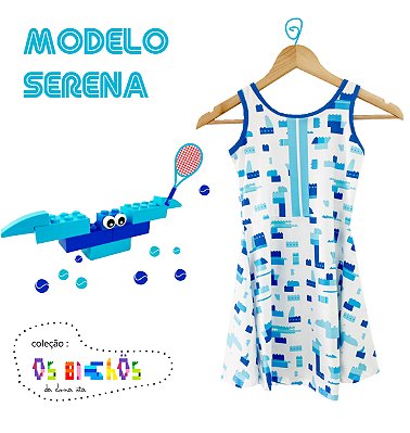 vestido  de TENNIS | SERENA | .  estampa TENNIS COM O GENTILÍCIO . OTA .