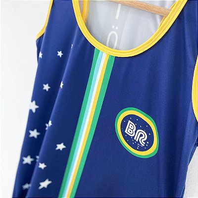 vestido  de TENNIS  E BEACH TENNIS | nadador  SLIM| .  estampa  BRASIL CELESTE . OTA .
