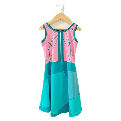 vestido  de TENNIS | SERENA | .  estampa QUARTZO VERDE. OTA .