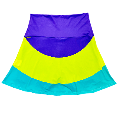 saia de TENNIS |RADU| .  estampa GEOMÉTRICOS  ROXO COM AMARELO FLUOR . ÖTA TENNIS CLUB