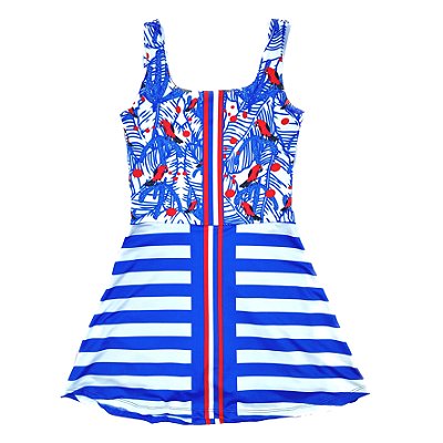 vestido  de TENNIS |ONS| .  estampa TIÊ SANGUE - BLUE  . ÖTA TENNIS CLUB