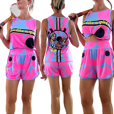 CAMISETA  REGATA FREEDOM - GEOMÉTRICO ROSA .  RUN POP ART • ÖTA