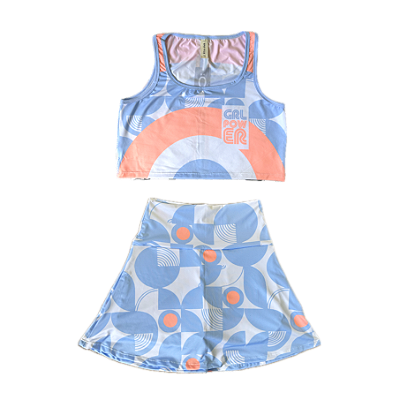 CROPPED MODELO SABALENKA _ AZUL E PÊSSEGO . ÖTA TENNIS CLUB