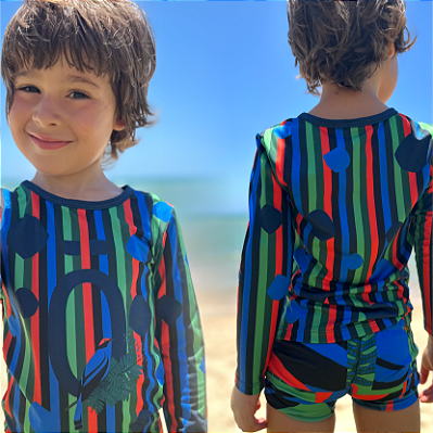 BLUSA DE PROTEÇÃO infantil SLIM . estampa TANGARÁ DANÇARINO . OTA .