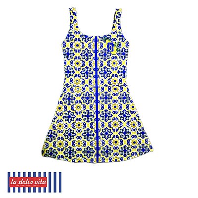 vestido  de TENNIS |ONS| .  estampa LADRILHO ITALIANO  . ÖTA TENNIS CLUB