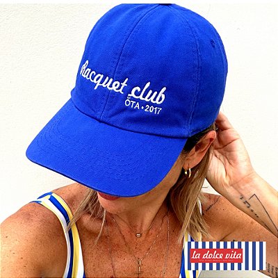 BONÉ  CASUAL_ DAD HAT_TENNIS_ BORDADO_ ESTAMPA_ RACQUET CLUB _BLUE